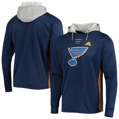 St. Louis Blues adidas Skate Lace AEROREADY Pullover Hoodie - Navy