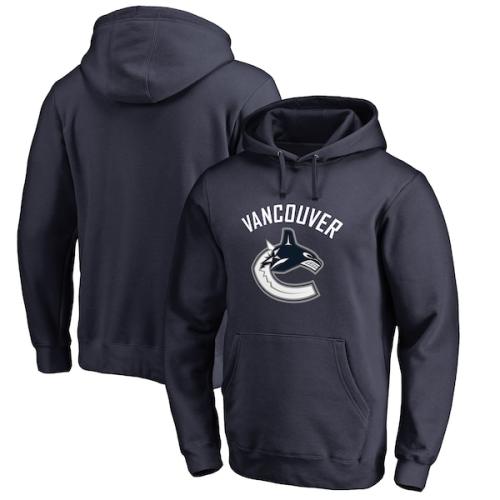 Vancouver Canucks Fanatics Branded Primary Logo Pullover Hoodie - Navy
