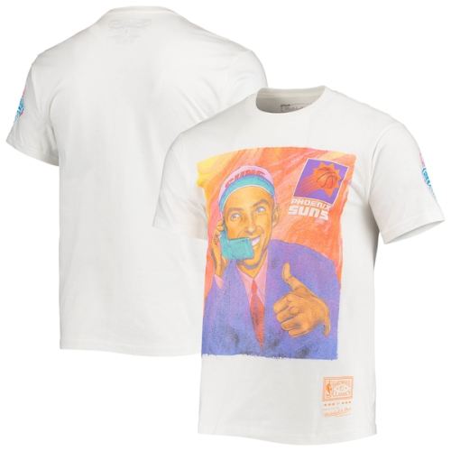 Steve Nash Phoenix Suns Mitchell & Ness Hardwood Classics Draft Day Colorwash T-Shirt - White