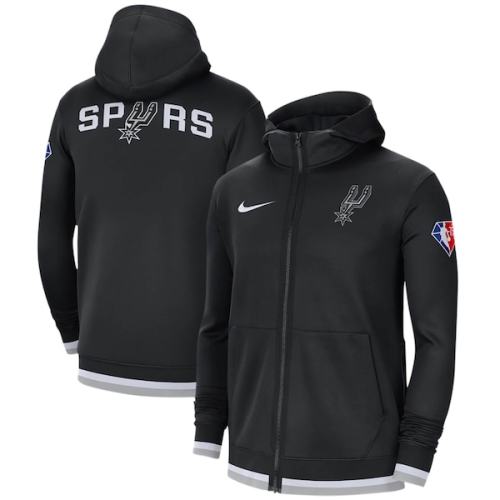 San Antonio Spurs Nike 75th Anniversary Performance Showtime Full-Zip Hoodie Jacket - Black