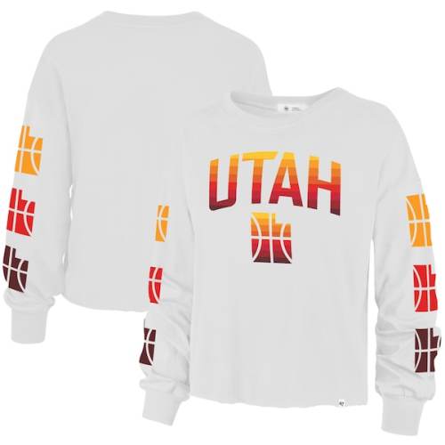 Utah Jazz '47 Women's 2021/22 City Edition Call Up Parkway Long Sleeve T-Shirt - White