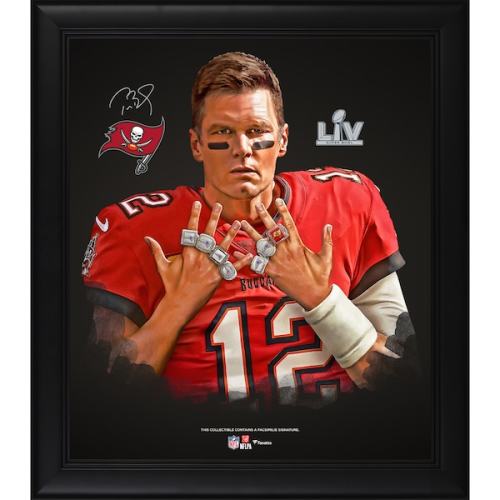 Tom Brady Tampa Bay Buccaneers Fanatics Authentic Framed 15" x 17" Seven Rings Collage