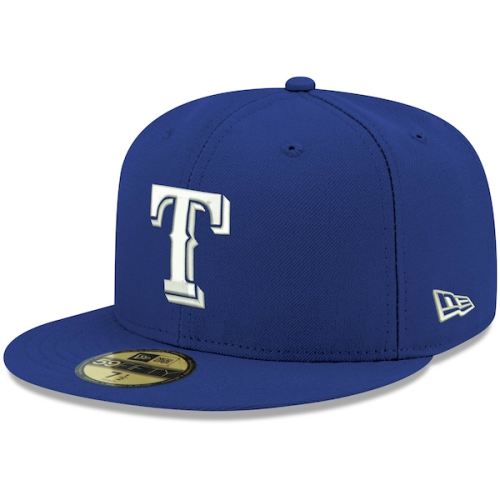 Texas Rangers New Era Logo White 59FIFTY Fitted Hat - Royal