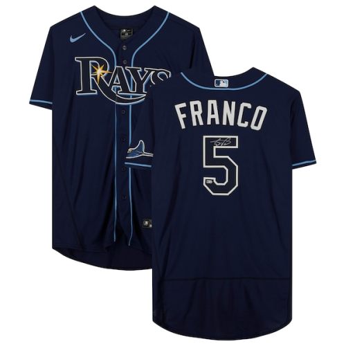 Wander Franco Tampa Bay Rays Fanatics Authentic Autographed Nike Navy Authentic Jersey