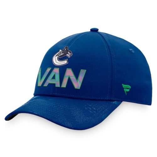Vancouver Canucks Fanatics Branded Authentic Pro Team Locker Room Adjustable Hat - Blue