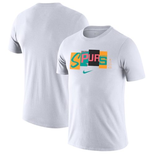San Antonio Spurs Nike 2021/22 City Edition Essential Wordmark Collage T-Shirt - White