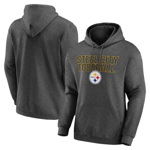Pittsburgh Steelers Victory Earned Pullover Hoodie - Heathered Charcoal