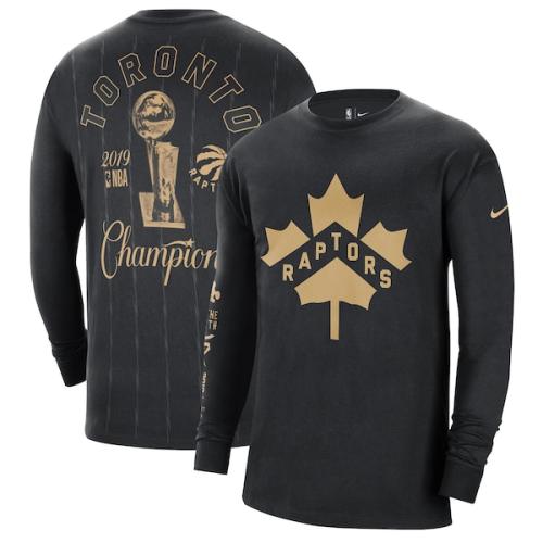 Toronto Raptors Nike 2021/22 City Edition Courtside Heavyweight Moments Long Sleeve T-Shirt - Black