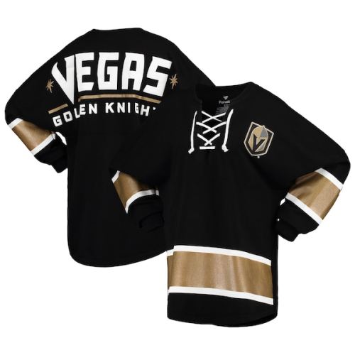 Vegas Golden Knights Fanatics Branded Women's Lace-Up Jersey T-Shirt - Black