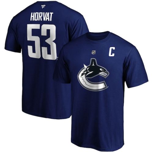 Bo Horvat Vancouver Canucks Fanatics Branded Authentic Stack Name & Number Team T-Shirt - Blue