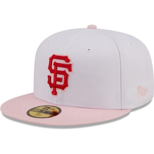 San Francisco Giants New Era Scarlet Undervisor 59FIFTY Fitted Hat - White/Pink