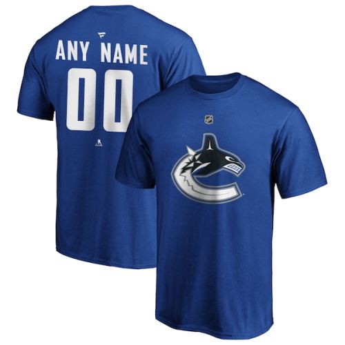 Vancouver Canucks Fanatics Branded Authentic Personalized T-Shirt - Blue