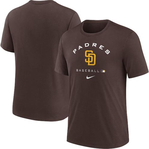 San Diego Padres Nike Authentic Collection Tri-Blend Performance T-Shirt - Brown