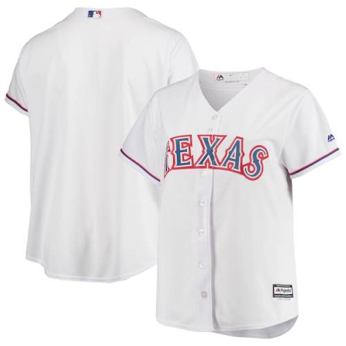 Texas Rangers Majestic Women's Plus Size Home Replica Team Jersey - White