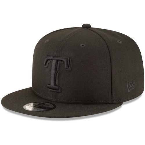 Texas Rangers New Era Black on Black 9FIFTY Team Snapback Adjustable Hat - Black