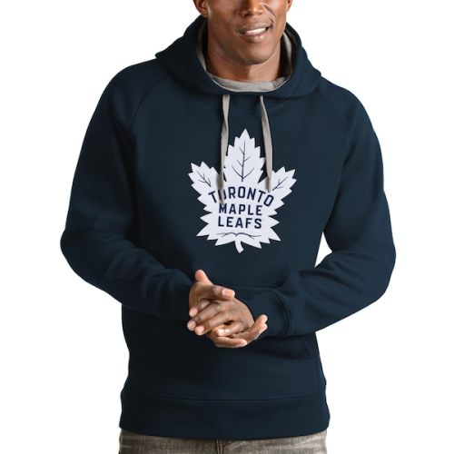 Toronto Maple Leafs Antigua Logo Victory Pullover Hoodie - Navy