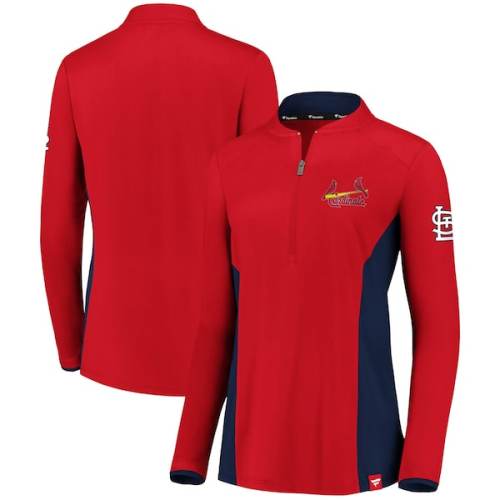 St. Louis Cardinals Fanatics Branded Women's Iconic Marble Clutch Blade Collar Half-Zip Pullover Jacket - Red