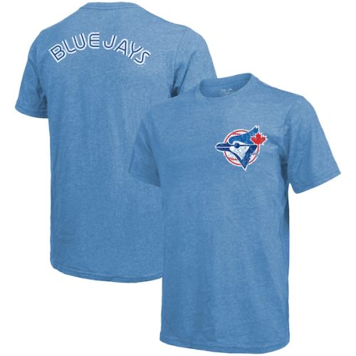 Toronto Blue Jays Majestic Threads Throwback Logo Tri-Blend T-Shirt - Light Blue