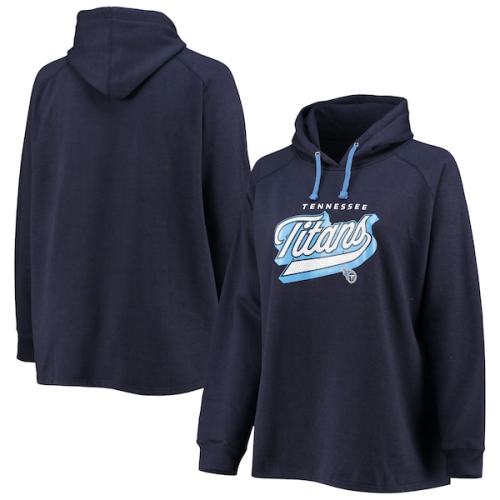 Tennessee Titans Fanatics Branded Women's Plus Size First Contact Raglan Pullover Hoodie - Navy
