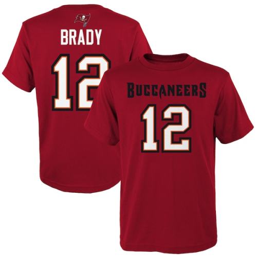 Tom Brady Tampa Bay Buccaneers Youth Mainliner Player Name & Number T-Shirt - Red