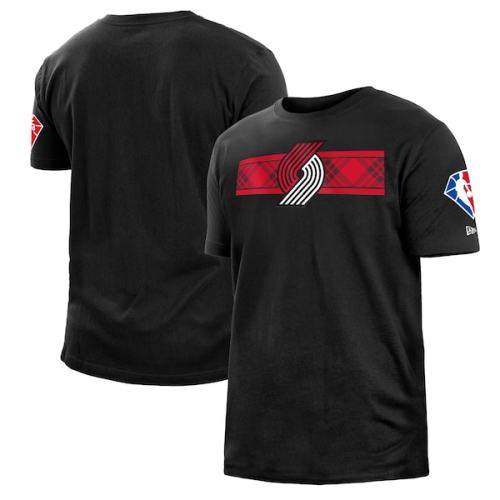 Portland Trail Blazers New Era 2021/22 City Edition Brushed Jersey T-Shirt - Black