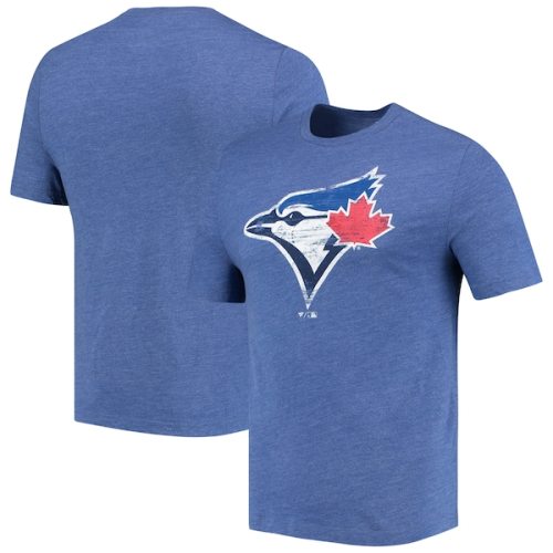 Toronto Blue Jays Fanatics Branded Weathered Official Logo Tri-Blend T-Shirt - Heathered Royal
