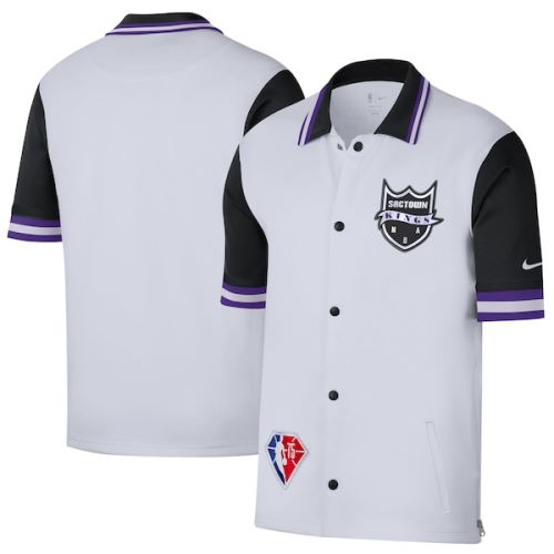 Sacramento Kings Nike 2021/22 City Edition Therma Flex Showtime Short Sleeve Full-Snap Collar Jacket - White/Black