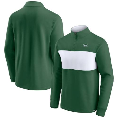 New York Jets Fanatics Branded Block Party Quarter-Zip Jacket - Green/White