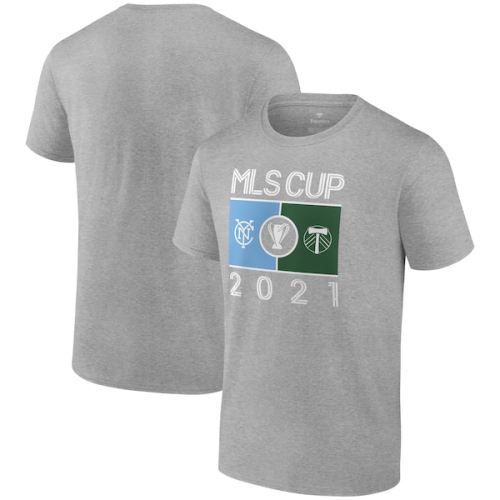 New York City FC vs. Portland Timbers Fanatics Branded 2021 MLS Cup Matchup T-Shirt - Heathered Gray
