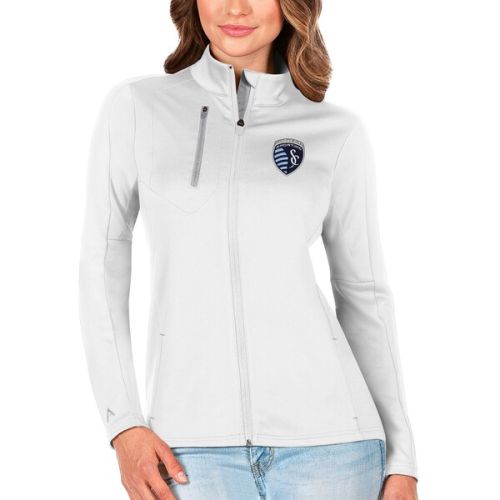 Sporting Kansas City Antigua Women's Generation Full-Zip Jacket - White/Silver
