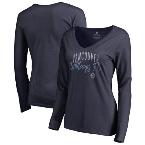 Vancouver Whitecaps FC Fanatics Branded Women's Graceful V-Neck Long Sleeve T-Shirt - Navy
