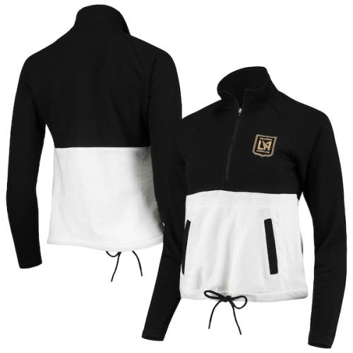 LAFC Antigua Women's Harbor Raglan Half-Zip Jacket - Black/White