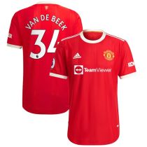 Donny Van De Beek Manchester United adidas 2021/22 Home Authentic Player Jersey - Red