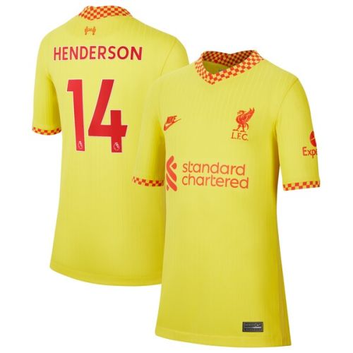 Jordan Henderson Liverpool Nike Youth 2021/22 Third Breathe Stadium Player Jersey - Yellow