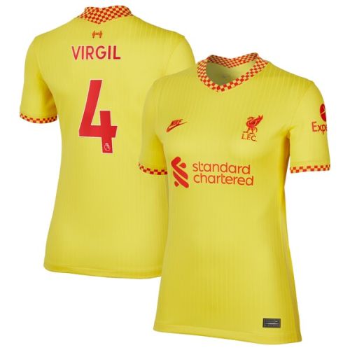 Virgil Van Dijk Liverpool Nike Women's 2021/22 Third Breathe Stadium Player Jersey - Yellow