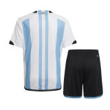 Kids Argentina 2022 World Cup Home Jersey and Short Kit
