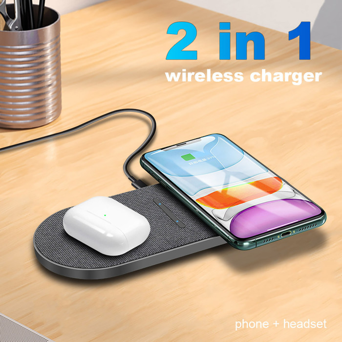 Dual 15W 2-in-1 Wireless Charger