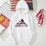 Adidas 三葉i草 休閒衛衣 簡約休閒帽T 大logo印花衛衣 港風連帽衛衣印花衛衣 長袖帽T恤 運動衛衣 男女秋季外套 帽衫  連帽薄款衛衣