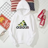 Adidas 三葉i草 休閒衛衣 簡約休閒帽T 大logo印花衛衣 港風連帽衛衣印花衛衣 長袖帽T恤 運動衛衣 男女秋季外套 帽衫  連帽薄款衛衣