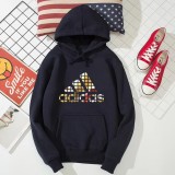 Adidas 三葉i草 休閒衛衣 簡約休閒帽T 大logo印花衛衣 港風連帽衛衣印花衛衣 長袖帽T恤 運動衛衣 男女秋季外套 帽衫  連帽薄款衛衣