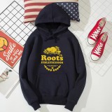 ROOTS 海狸印花衛衣 秋冬衛衣 連帽薄款衛衣 情侶衛衣 閨蜜裝 字母印花衛衣 連帽上衣 休閒衛衣 簡約休閒帽T