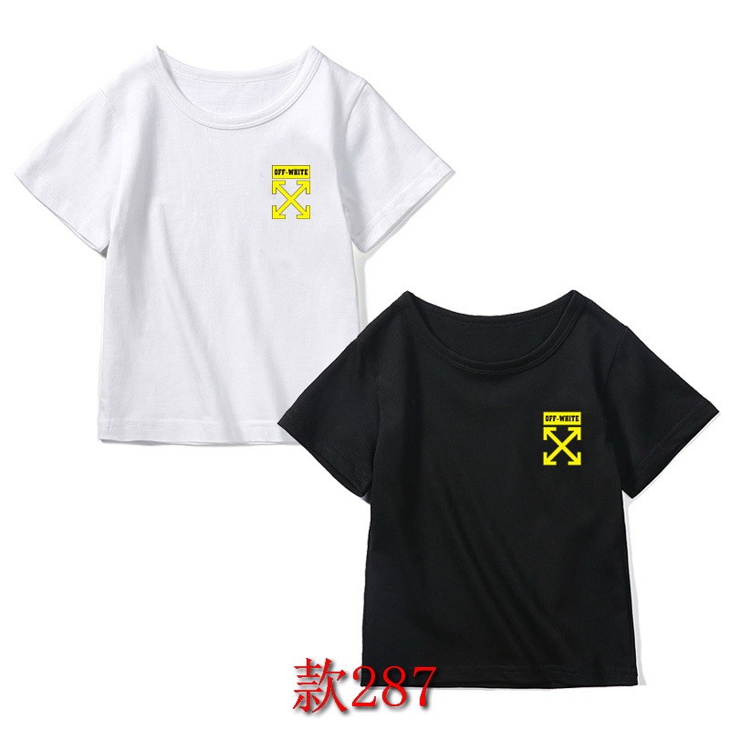 小孩半袖衫 OFF-WHITE 女童上衣 男童T恤 T-shirt 運動短T T恤 兒童棉T 寶寶 短袖 夏季兒童 上衣 百元T恤 舒適棉質 中小童短T 兒童短袖T恤 棉T