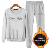 Calvin Klein秋冬加天鵝絨填充運動衫運動套裝