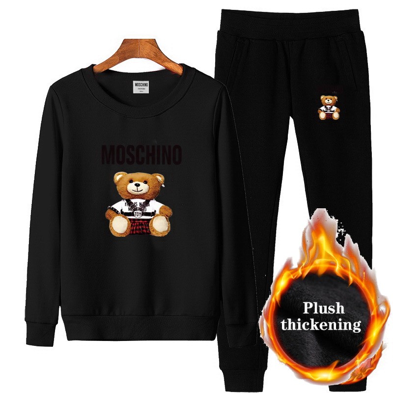 Moschino秋冬加天鵝絨填充運動衫運動套裝