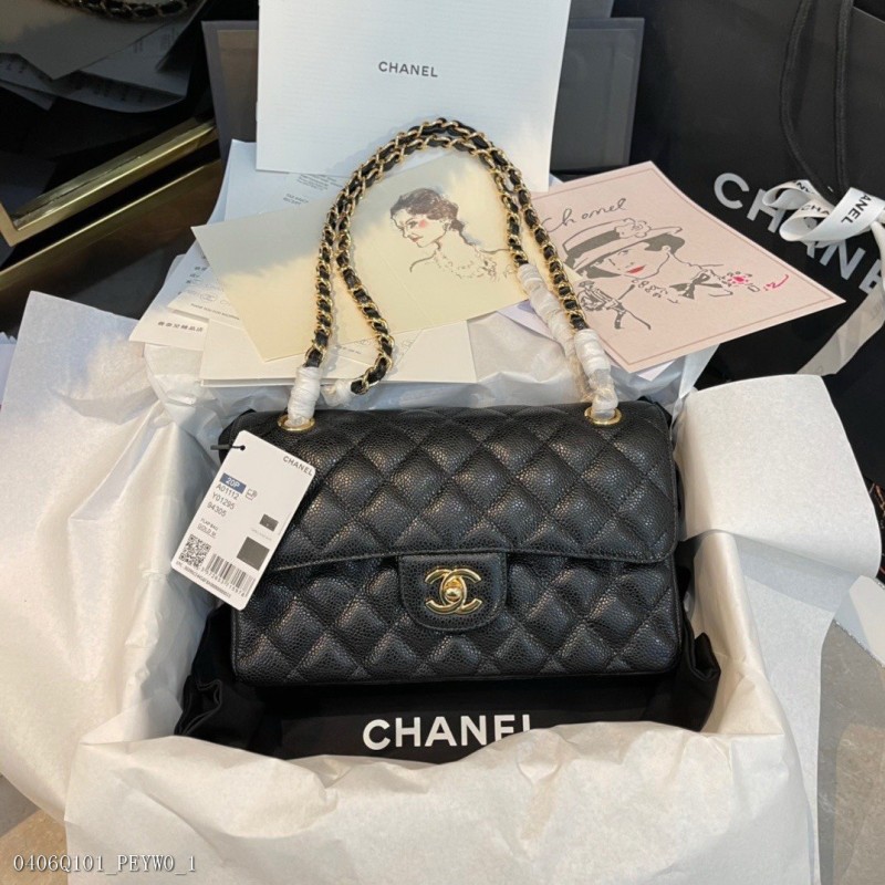 Chanel 香奈兒鏈條包 經典cf23金扣銀扣系列手袋 魚籽皮女生包包