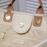 2020春夏最美度假風購物袋Chanel 香奈兒 tote鏈條帆布 小香沙灘包 手提包 款號：66941