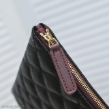 Chanel/香奈兒原版羊皮官網最新牛皮魚子醬菱格手包 手拿包 女士包包 款號：80573