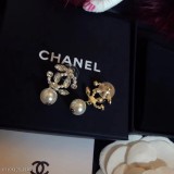 小香新款Chanel馬眼珍珠耳釘大方經典款 雙C耳墜 香奈兒耳釘 水晶滿鑽耳釘