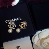 小香新款Chanel馬眼珍珠耳釘大方經典款 雙C耳墜 香奈兒耳釘 水晶滿鑽耳釘