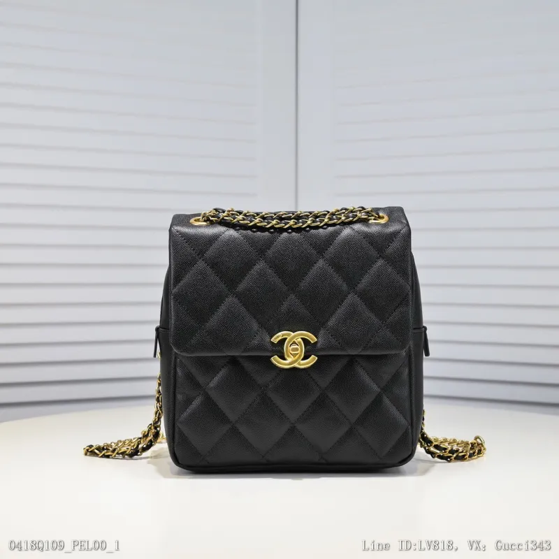 00075_Q109PEL00_Chanel新品出貨新款雙肩包進口牛皮女神的小毒物逛街游玩必備